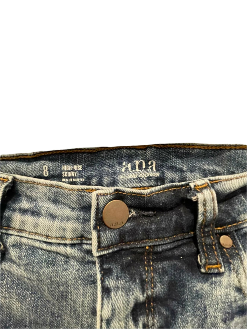 A.N.A. Womens Jeans Denim High Rise Skinny - Blue - 8 - Very Good - Pic 3