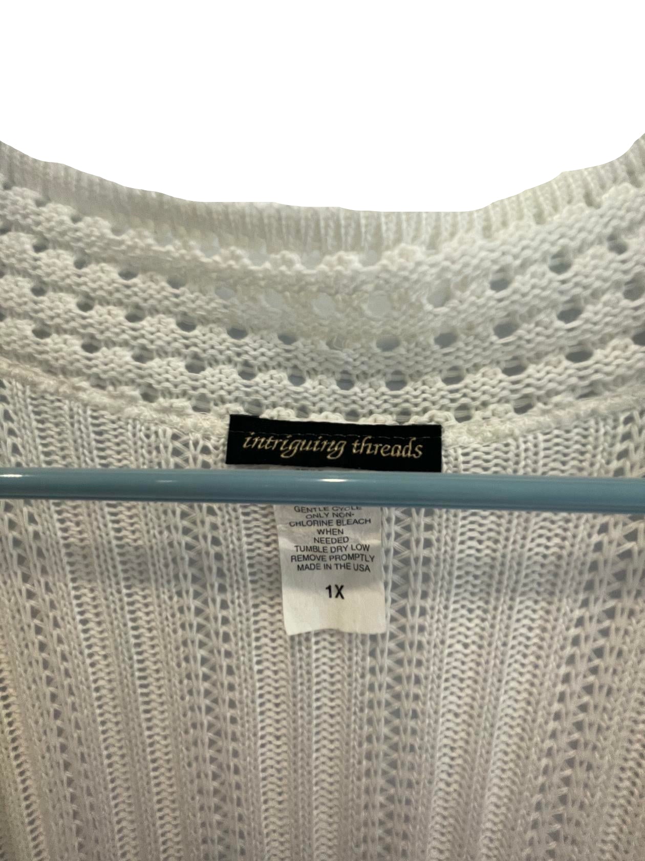 Intriguing Threads Womens Cardigan Half-Sleeve No Closure - White - 1X - Very Good - Pic 5