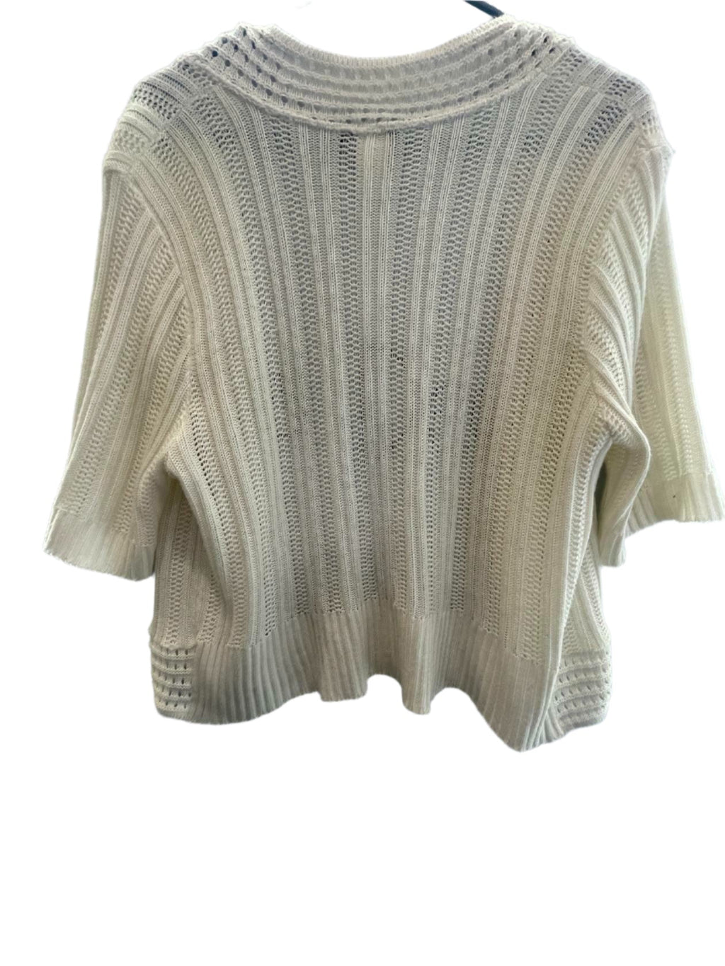 Intriguing Threads Womens Cardigan Half-Sleeve No Closure - White - 1X - Very Good - Pic 2