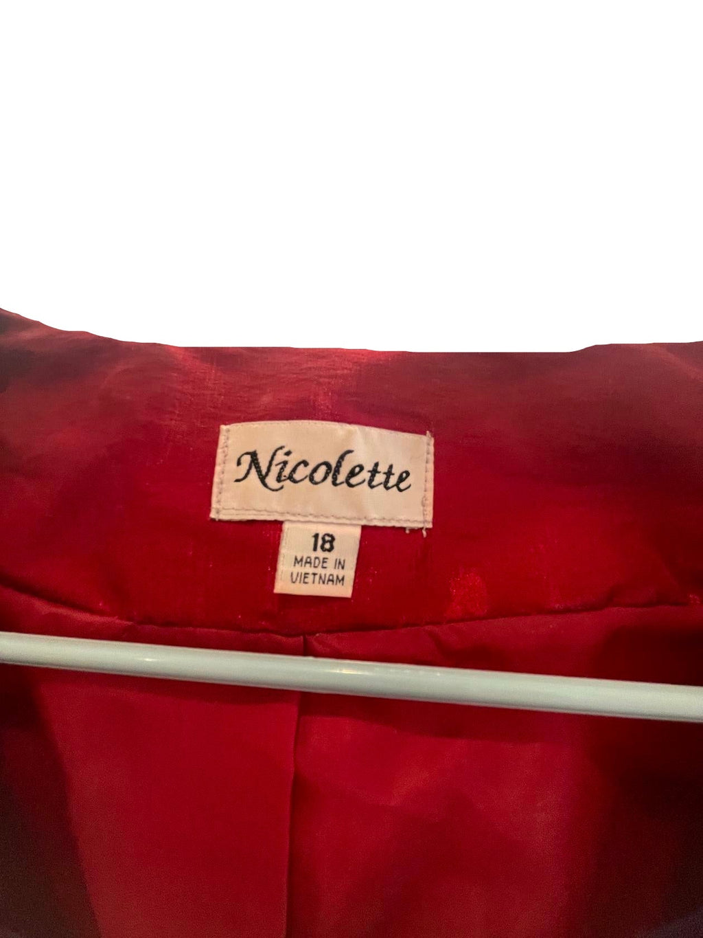 Nicolette Womens Blazer Ruffles Bedazzled Buttons Formal Casual - Red - 18 - Very Good - Pic 3