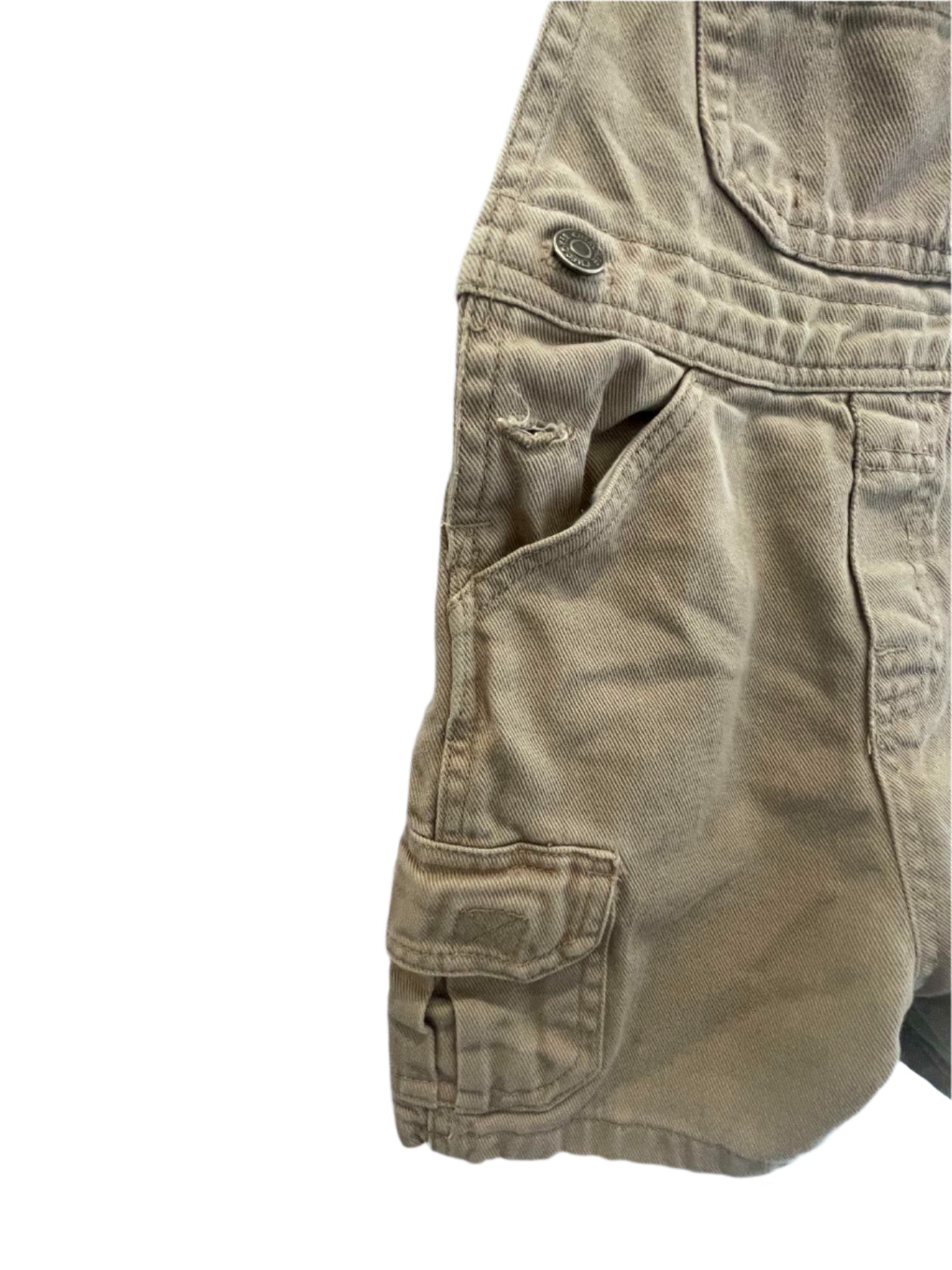 Unisex boys and girls Cherokee Khaki Overalls sz 4t 100 cotton - Very Good - Pic 3