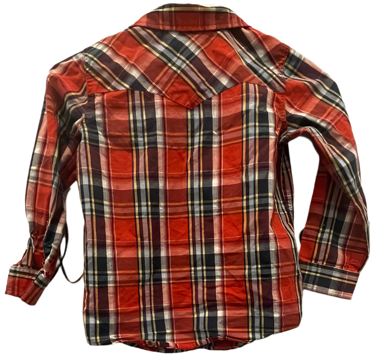 Little LEVIS Kids Long Sleeve Button Down Shirt Plaid - Blue - Small - Very Good - Pic 2