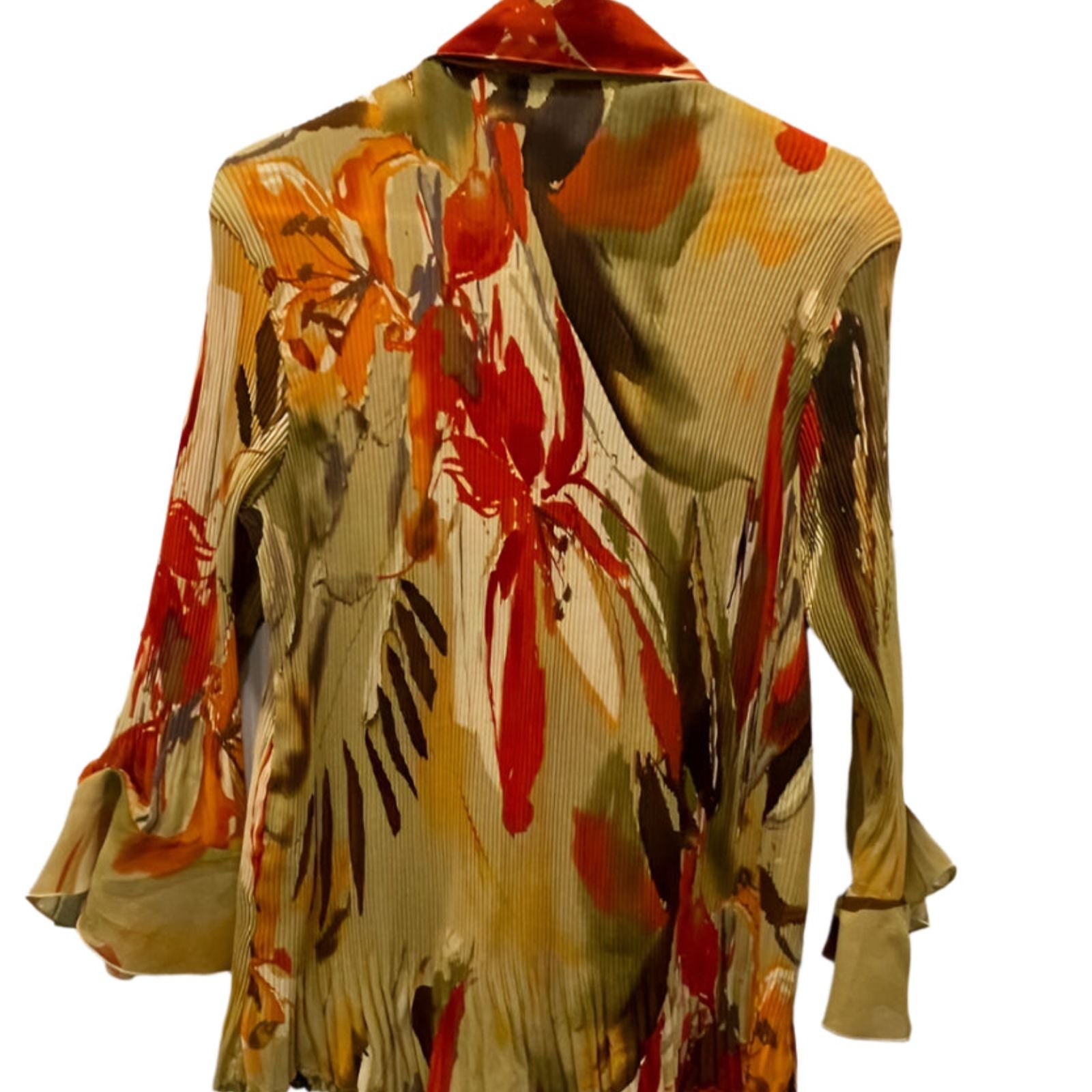 Used Essentials by Milano Womens Blouse - Floral | Red | XL