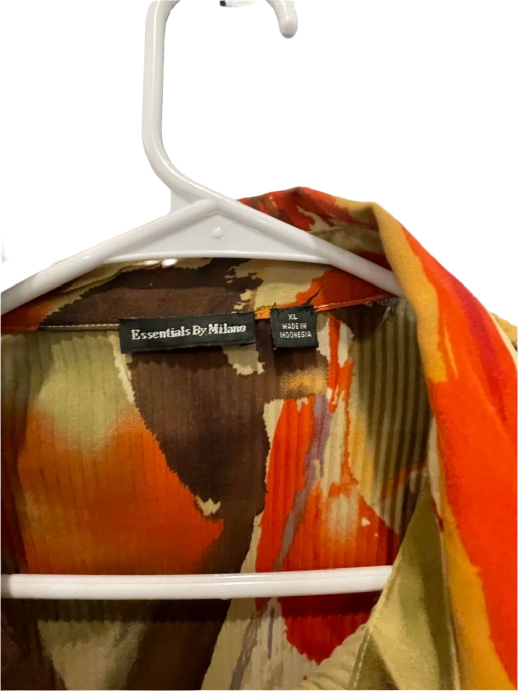 Essentials by Milano Womens Blouse Floral Peat Flowers - Red - XL - Very Good - Pic 3