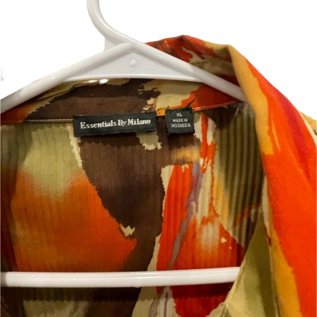 Used Essentials by Milano Womens Blouse - Floral | Red | XL