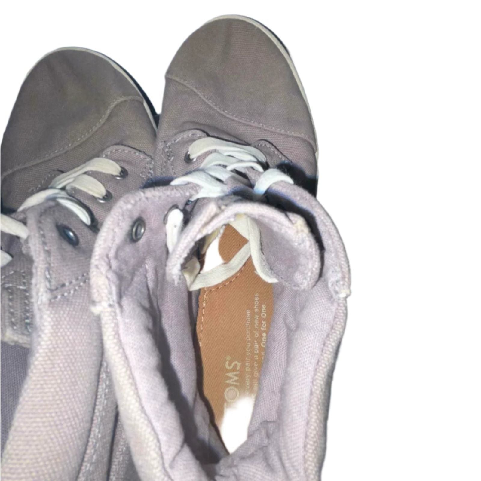 Used TOMS Unisex Sneakers - Lace-up Canvas |Gray | Y3