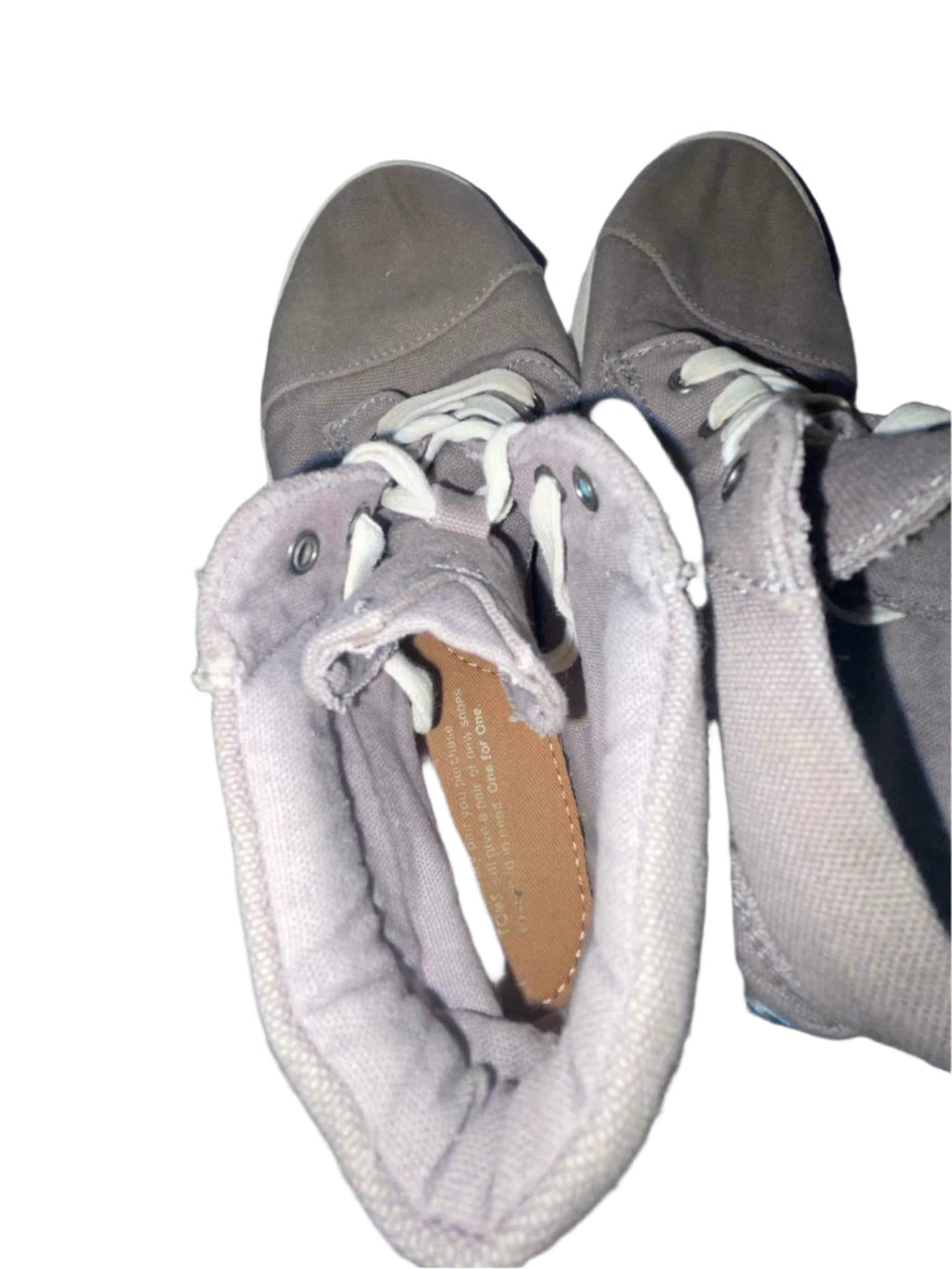 TOMS Unisex Kids Sneakers Lace-up Canvas - Gray - Y3 - Very Good - Pic 8