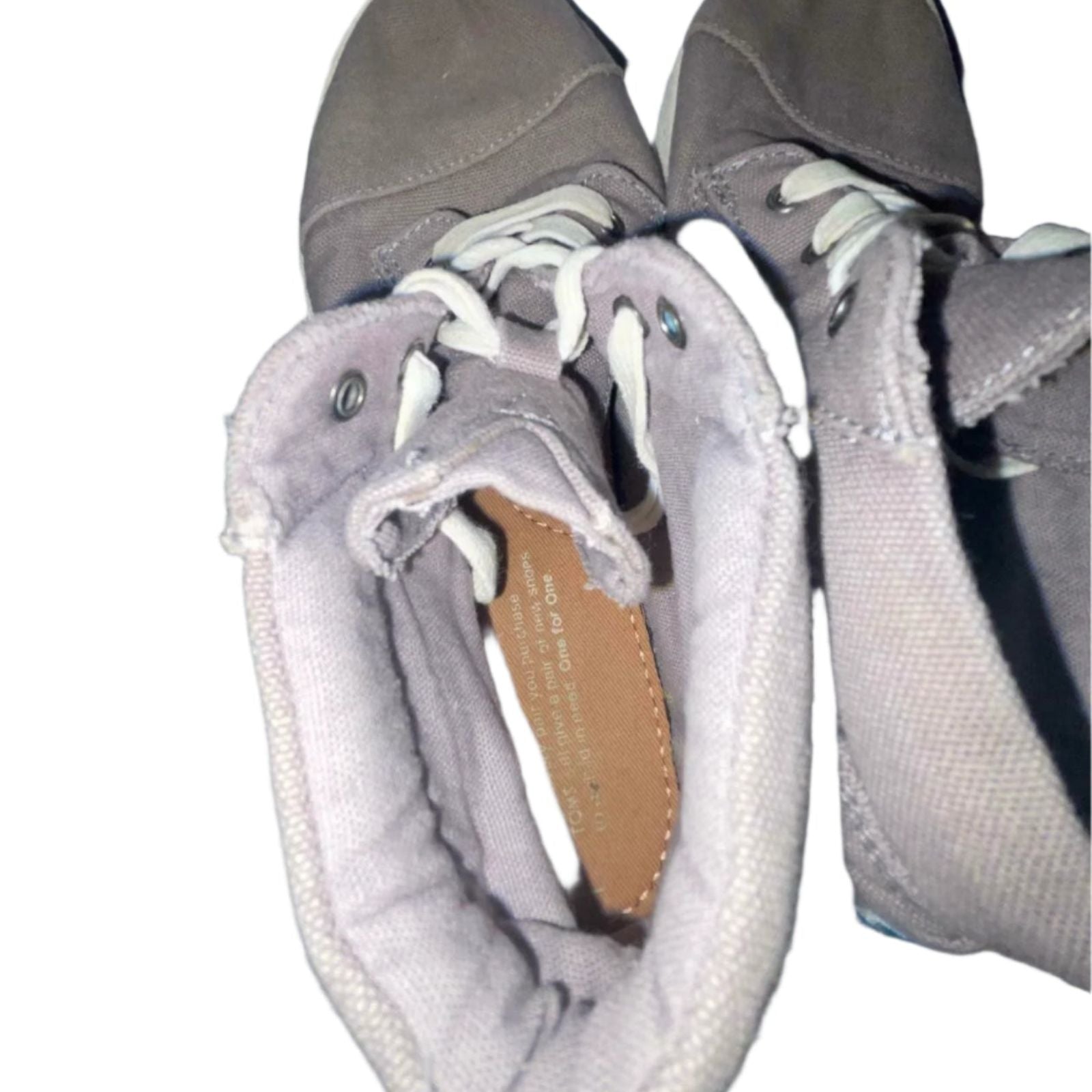 Used TOMS Unisex Sneakers - Lace-up Canvas |Gray | Y3