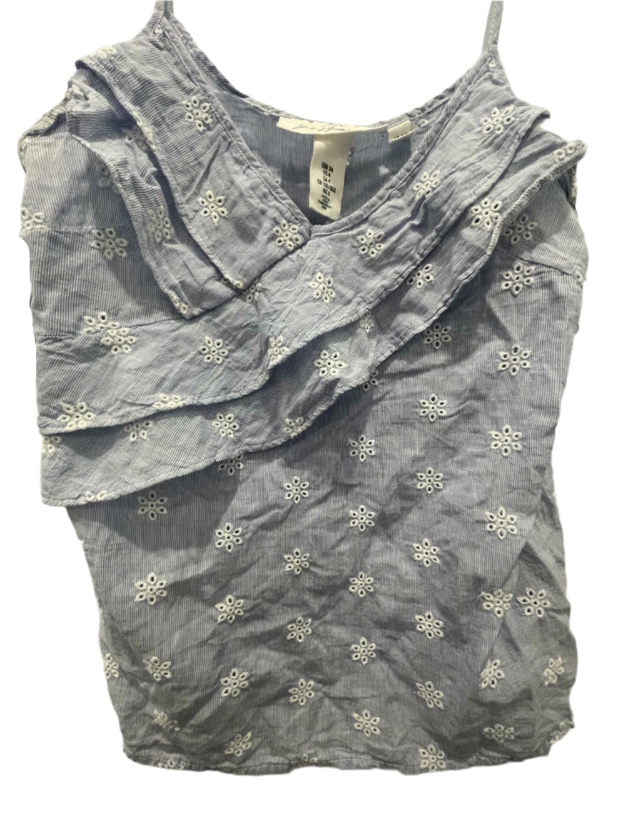 H&M Womens Top L.O.G.G. Tank Cami Floral V-neck - Blue - 4 - Very Good - Pic 2