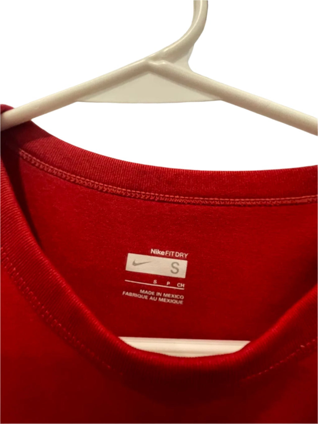 Nike Mens T-Shirt Dri-Fit Stitched Logo - Red - Small - Like New - Pic 7