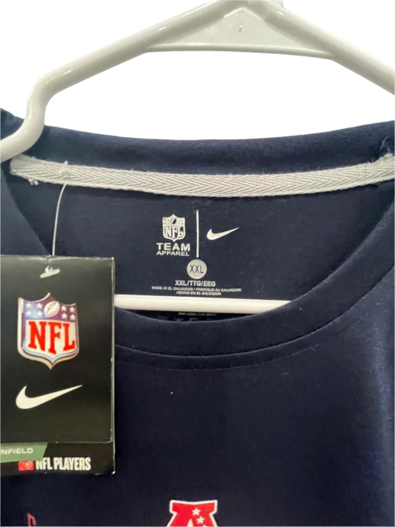 Fanatics Unisex NFL Team Long Sleeve Active T-Shirt New England Patriots Conference Champions 2018 - Navy - 2XL - Like New - Pic 3