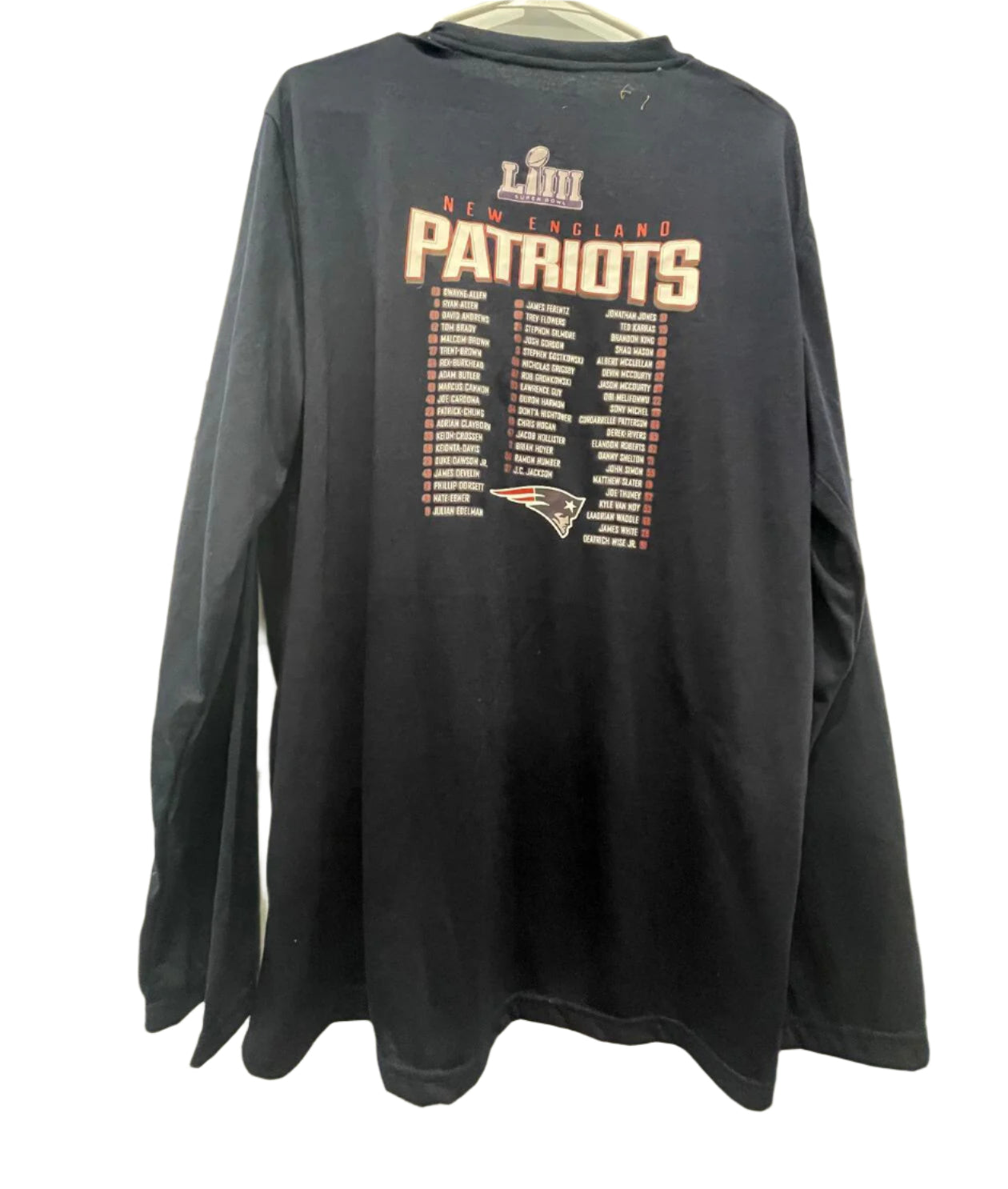 Fanatics Unisex NFL Team Long Sleeve Active T-Shirt New England Patriots Conference Champions 2018 - Navy - 2XL - Like New - Pic 2