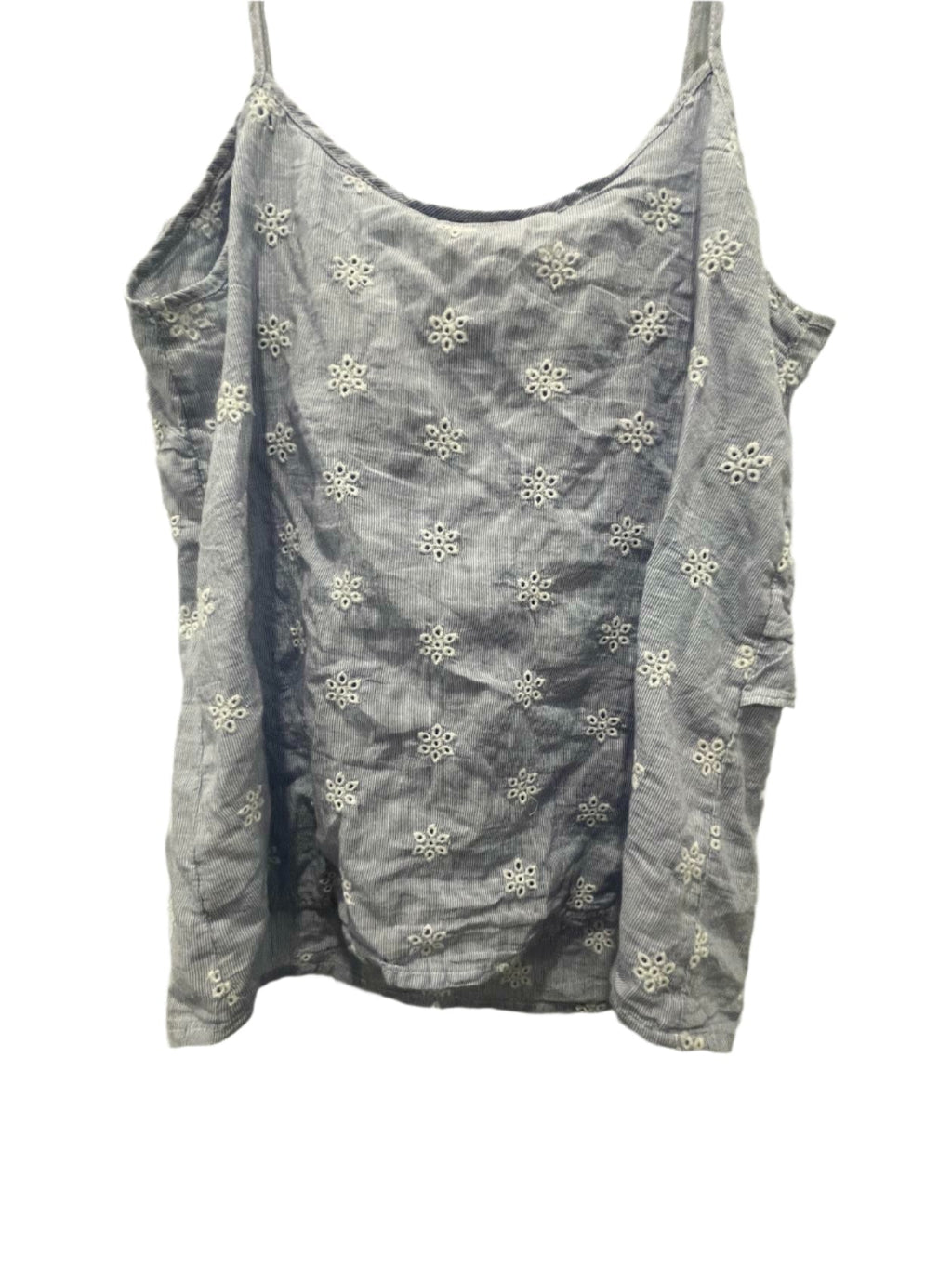 H&M Womens Top L.O.G.G. Tank Cami Floral V-neck - Blue - 4 - Very Good - Pic 3