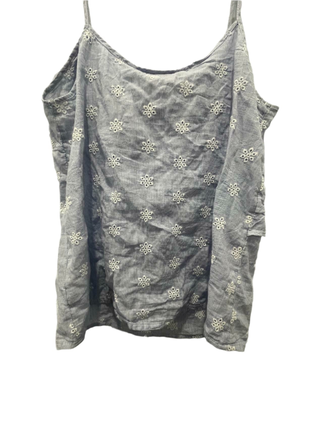 H&M Womens Top L.O.G.G. Tank Cami Floral V-neck - Blue - 4 - Very Good - Pic 3