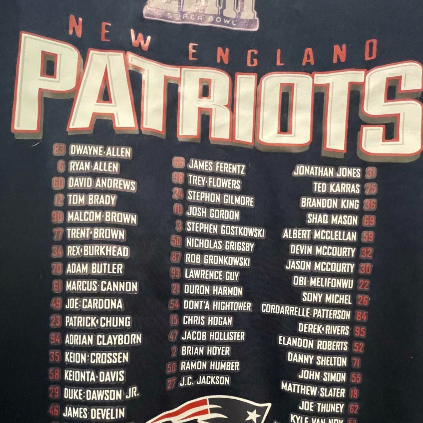 Used Fanatics Unisex Adult NFL Team Long Sleeve T-Shirt | New England Patriots Conference Champions 2018 | Navy | 2XL