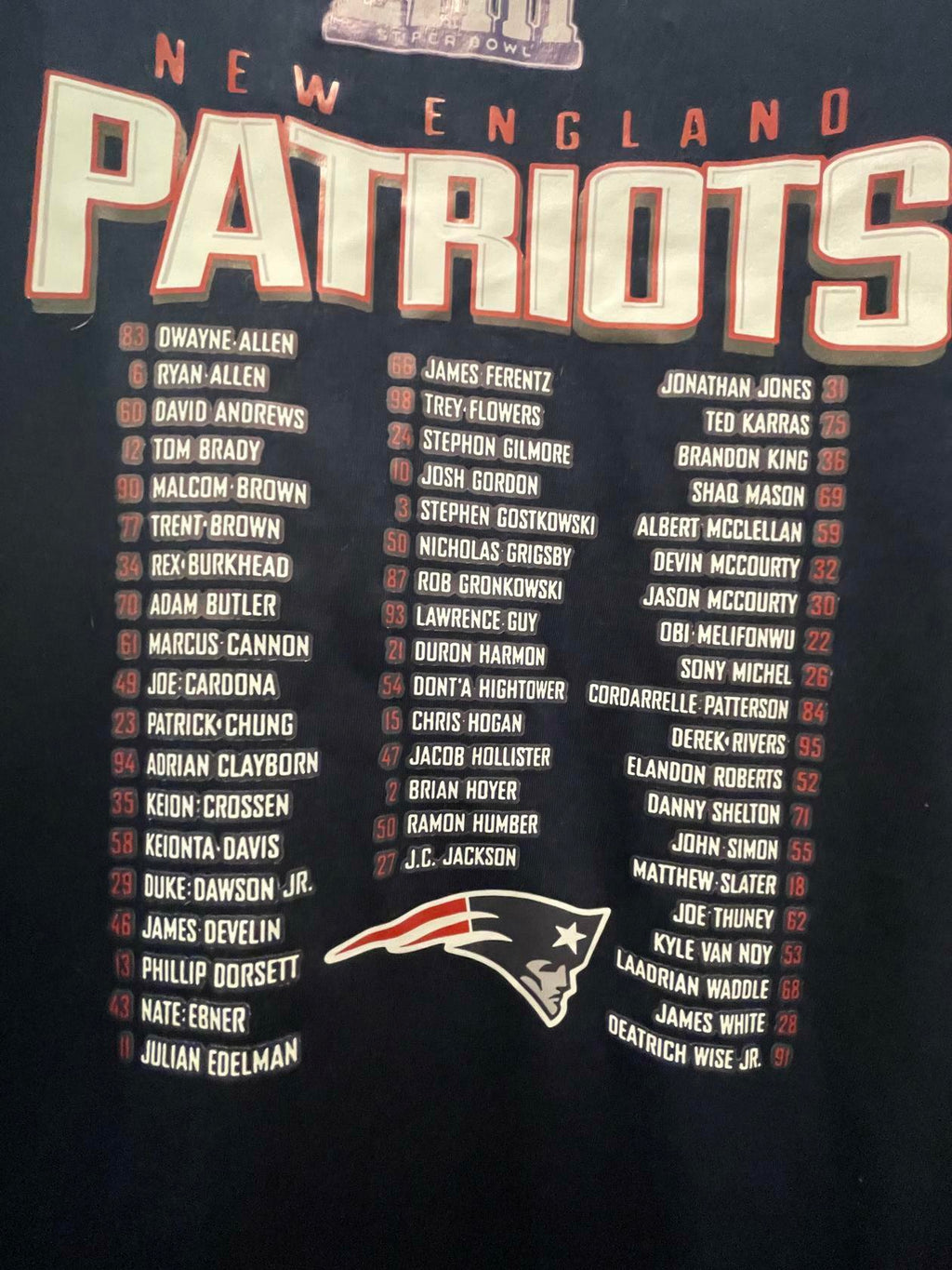 Fanatics Unisex NFL Team Long Sleeve Active T-Shirt New England Patriots Conference Champions 2018 - Navy - 2XL - Like New - Pic 5