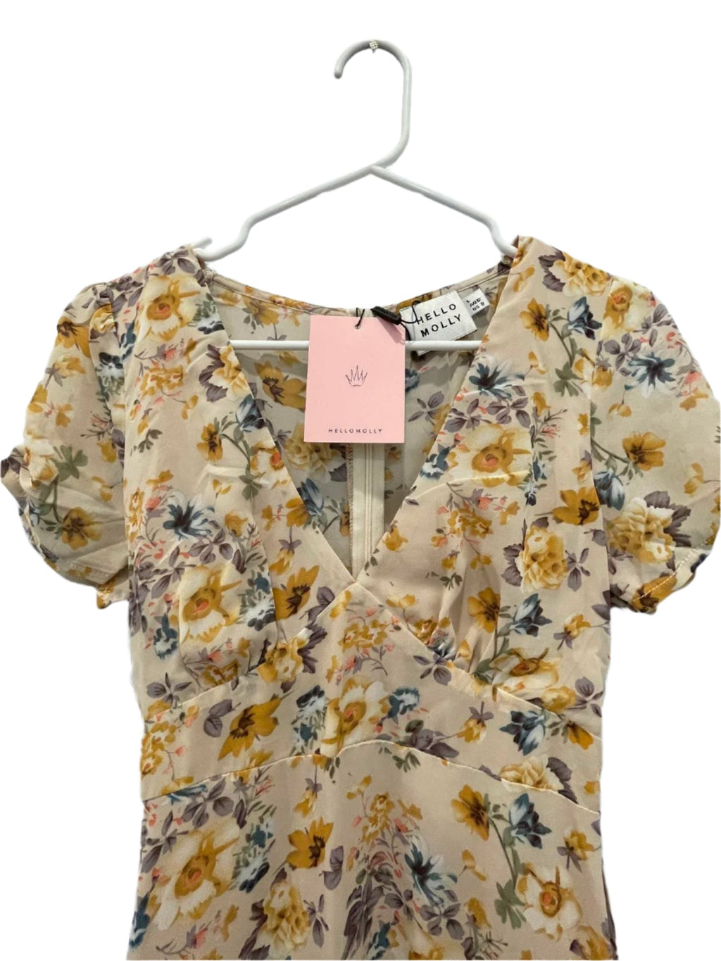 Hello Molly Womens Dress Boho Midi - Beige/Multi-Color - 12 - New - Pic 2