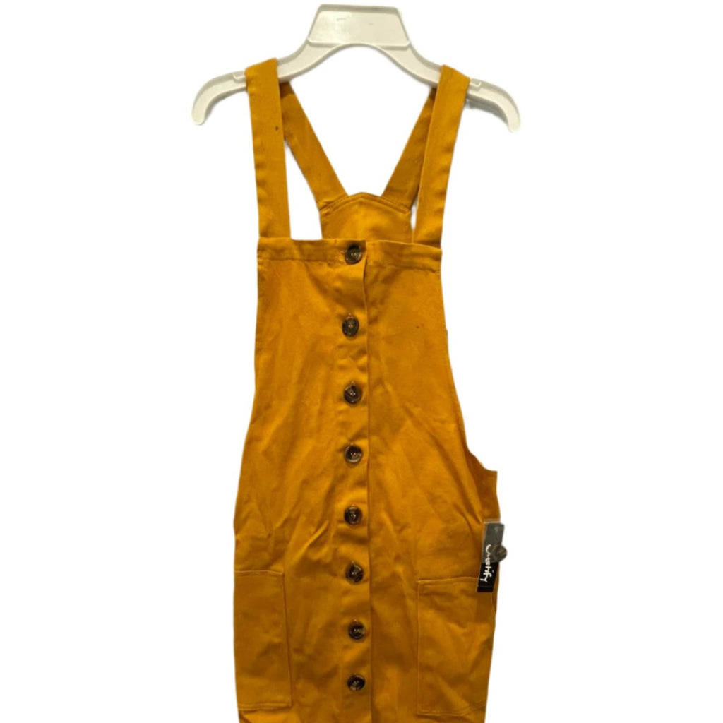Justify Womens Overall Jumper Dress - Button-Front | Yellow
