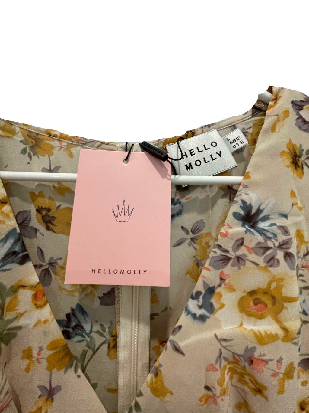 Hello Molly Womens Dress Boho Midi - Beige/Multi-Color - 12 - New - Pic 3